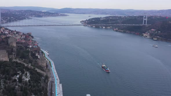 Istanbul Bebek Bosphorus Bridge Aerial View alt