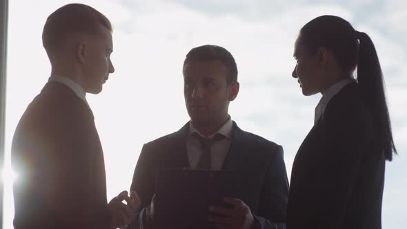 Slowmo of Business Executives Discussing Work alt