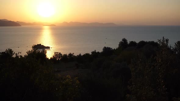 Summer Dawn From The Mountain To The Aegean Sea.