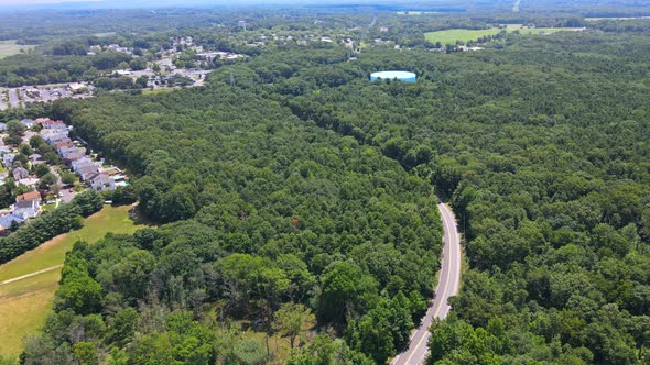 Amazing Landscape of Wonderful Scene with Houses Forest Green Field alt
