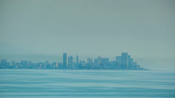 Amazing timelapse of Batumi city skyline. day to night time lapse of Batumi 2021 summer alt