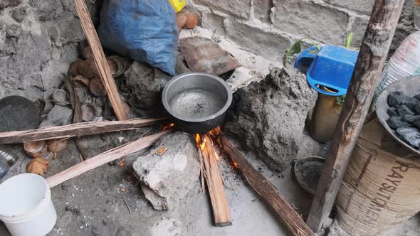 Local African Kitchen Inside the House From an OpenAir Slums Zanzibar Africa alt