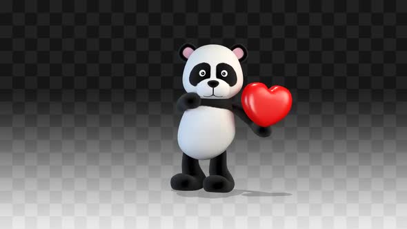 Panda Bear Dancing With A Heart