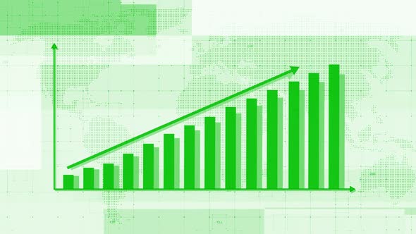 Green Color Business Info Graph Chart Animated White Background alt
