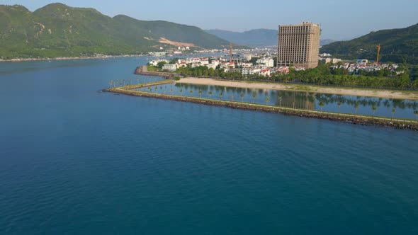 Aerial Shot of the An Vien District of the City of Nha Trang in Vietnam alt