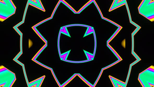 Neon Kaleidoscope Bright Multicolored Pulsating Looped alt