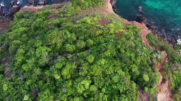 Aerial view of Koh Larn beach, Pattaya with blue turquoise seawater