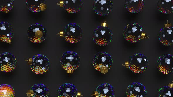 Christmas rotating glass balls with dispersion effect.