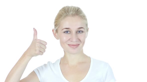 Thumbs Up By Beautiful Young Woman alt