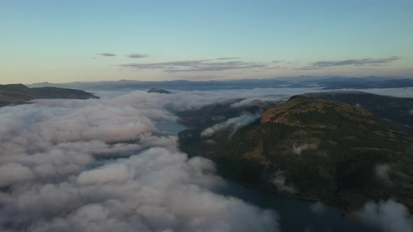 Flying Above Clouds and Sunrise