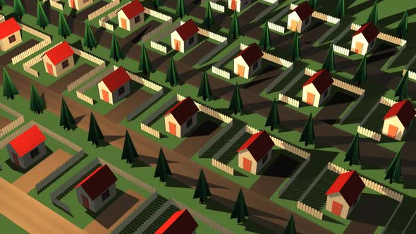 Timelapse of the suburbs. Aerial view of calm neighborhood with small houses. alt