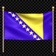 Flag Of Bosnia And Herzegovina Of  Waving In Double Pole Looped - VideoHive Item for Sale