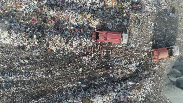 Garbage Dump Aerial View of the Garbage and Waste Storage Environmental Pollution View From a Height alt