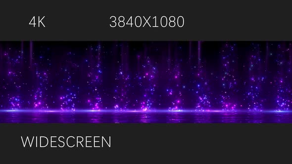 Romantic Purple Particles Light Rising Background Widescreen