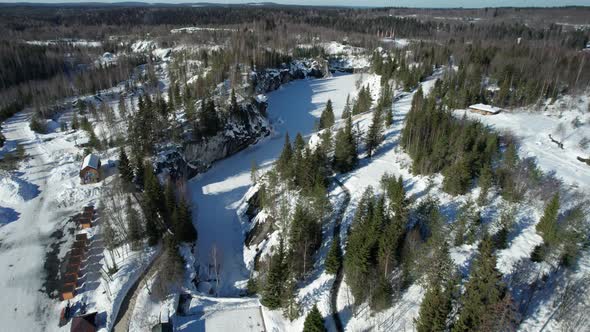 Ruskeala Mountain Park a Regional Park is a Rural Locality of Sortavala in the Republic of Karelia alt