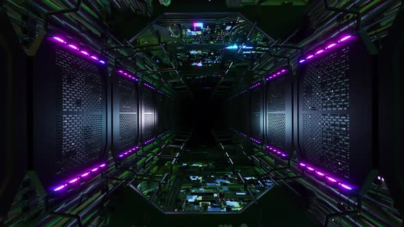 Inside Digital Wiring Network Tunnel Sci Fi 02 HD