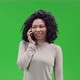 Green Screen Young African Female Has Phone Conversation - VideoHive Item for Sale