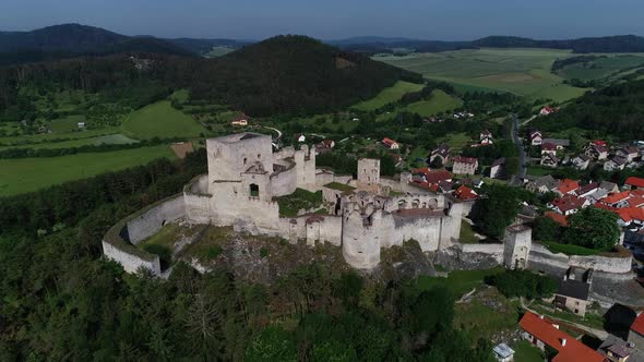 Aerial View of the Castle Rabi 4K