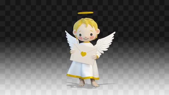 Angel Holding A Letter alt