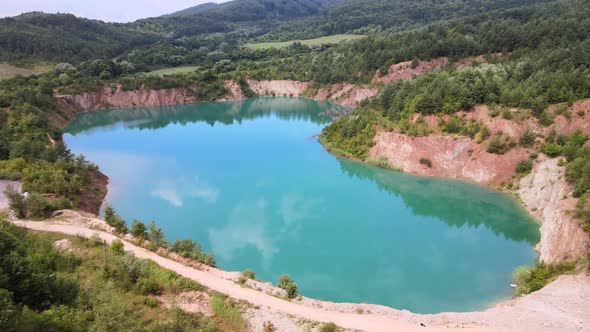 Aerial view of Lake Skrabske in Slovakia alt