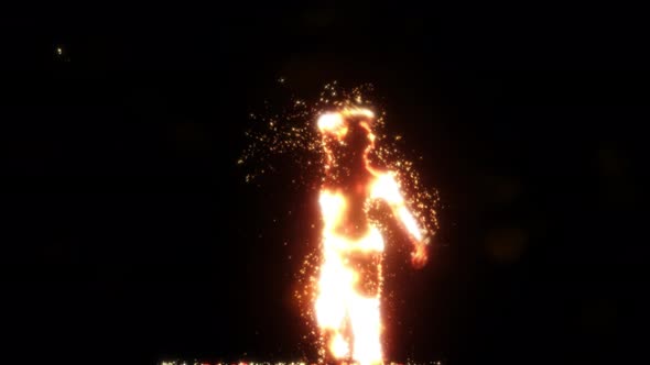 Dancing Fire Sexy Man Particles