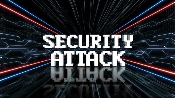 Security Attack 3D Text in the Tech Room, Loopable