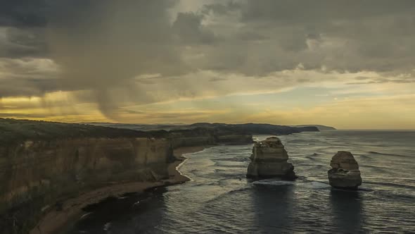 Timelapse of rainy clouds on Australian coast alt
