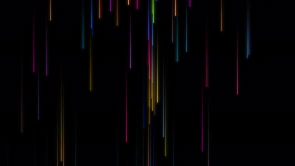 Sparse Falling Abstract Colorful Streaks Looping Background