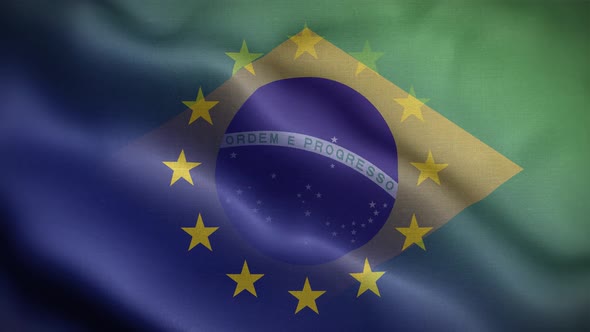 EU Brazil Flag Loop Background 4K