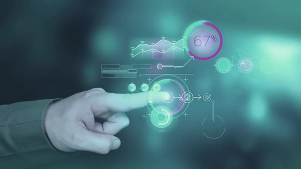 Abstract Infographics With Light Flares And Lenses 4K alt