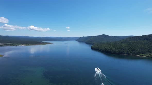 The Angara River is a Major River in Siberia Leaving Lake Baikal Near the Settlement of Listvyanka alt