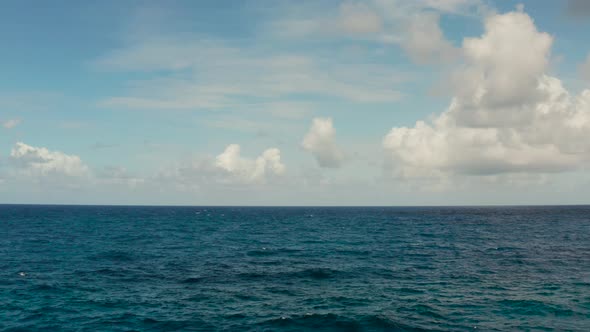 Seascape Blue Sea Sky with Clouds Aerial View alt