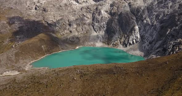 a blue lake in andes alt