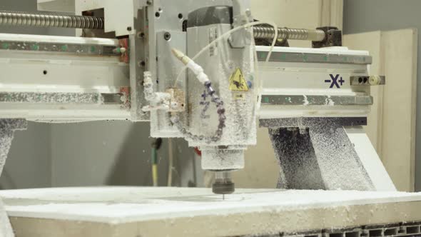 Close-up of a Working Milling Machine alt