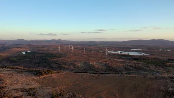 The Loughderryduff Windfarm Between Ardara and Portnoo During the Winter in County Donegal  Ireland alt