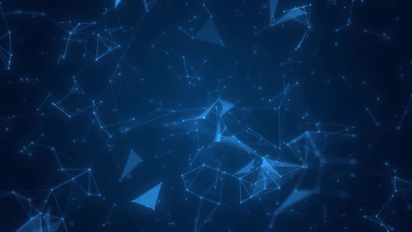 Big data visualization. Network connection structure. Digital blue background with dots and lines. alt