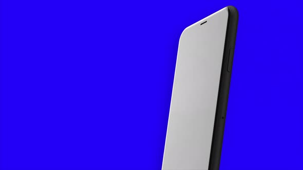 Silhouette of a cell phone moves from corner to corner alt