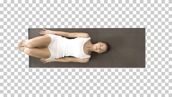 Woman practicing yoga standing in salamba sarvangasana exercise, alt