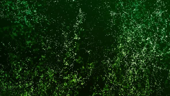 Green Abstract Renewable Energy and Climate Change Concept Particle Loop Background