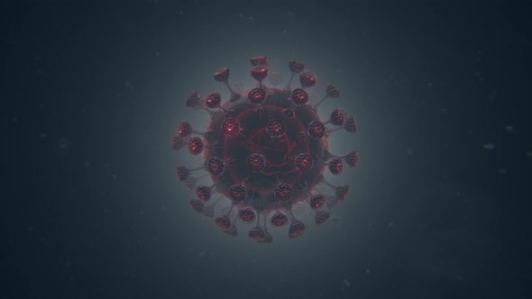 Coronavirus COVID-19. 2019-nCov 3d animation red cell. Corona