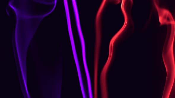 Purple and Red Silky Smoke On Black Background