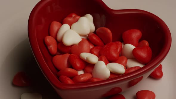 Rotating stock footage shot of Valentine's Day candy - VALENTINES 020 alt