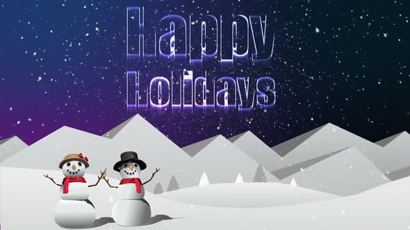Illustration of christmas greeting with happy holidays message alt