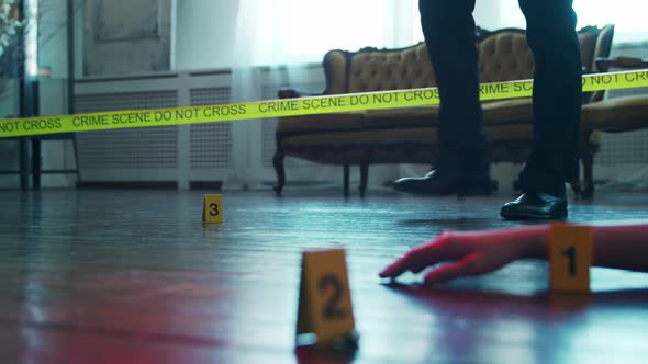 Closeup of a Crime Scene in a Deceased Person's Home. alt
