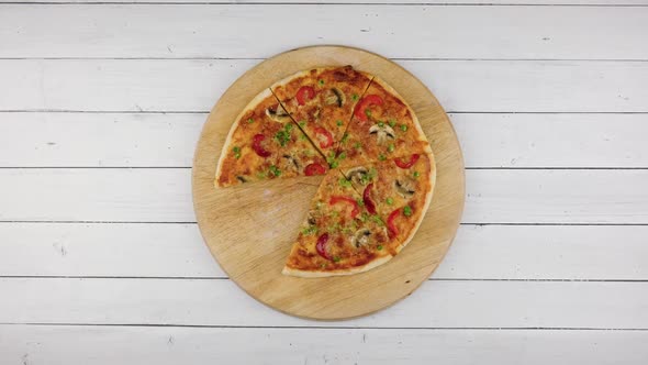 Top View of Baking Vegetables Pizza