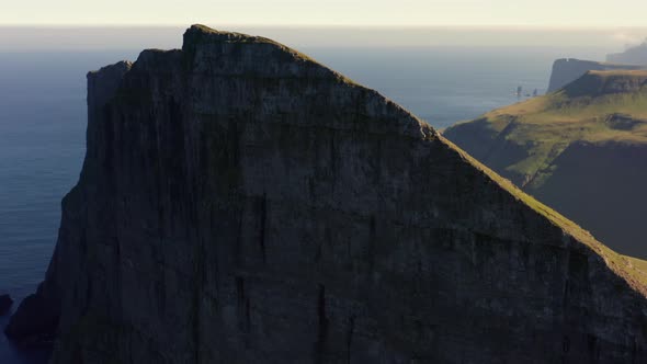 Drone Shot Of Mylingur Mountain On Streymoy Island, Stock Footage 