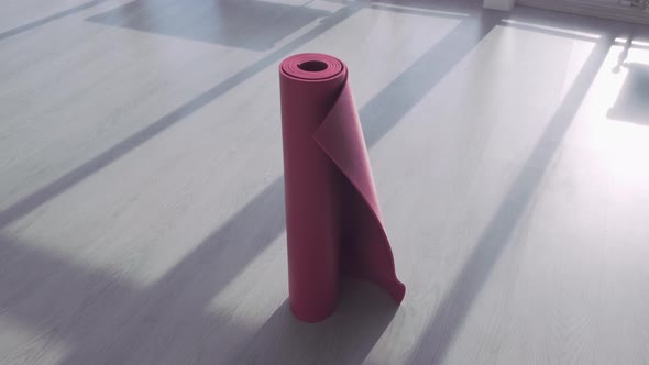 Yoga Fitness Floor Mat in a Roll Inside of Gym Studio alt