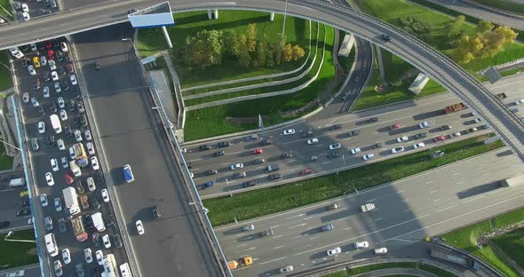 Moscow Cityscape with Busy Intersections, Aerial View alt