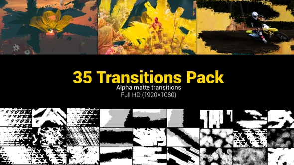 35 Brush Transitions Reveal Pack