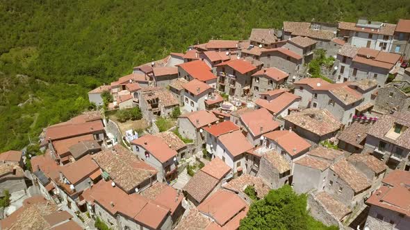 The Red Roofs of the White Houses in Petrello Salto Italy